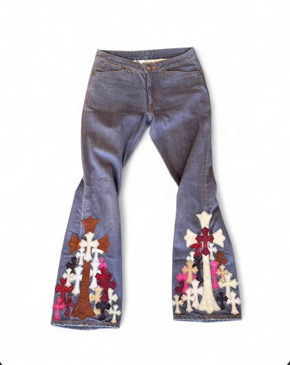 Japanese Flared Cemetery Cross Patch Denim